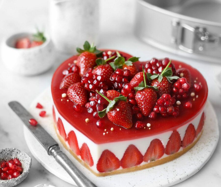 Coeur fraises/chocolat blanc fondant